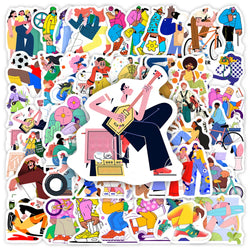 Exaggerated Character illustration Stickers DIY Toy Gift Decorative Decal for Scrapbook Laptop Phone Luggage Bottles Waterproof (ONLINE ORDER ONLY)