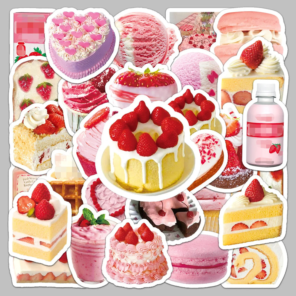 50pcs Cake Dessert Graffiti Stickers for Helmet, Wall, DIY Decoration Wholesale (ONLINE ORDER ONLY)