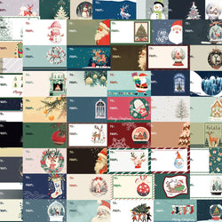 Vintage Kawaii Christmas Postcard Stickers - 10/30/60pcs for Notebook, Car, Laptop, Kids Gift (Online Order Only)