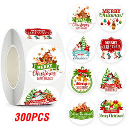 100-500pcs Merry Christmas Gift Box Decoration Seal Sticker Home Party Supplies Envelope Label Scrapbook Stickers (ONLINE ORDER ONLY)