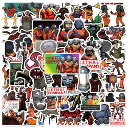 60pcs Cartoon Game Lethal Company Horror Stickers DIY Waterproof Graffiti For Laptop Water Bottle Luggage Guitar Vinyl Decals (ONLINE ORDER ONLY)