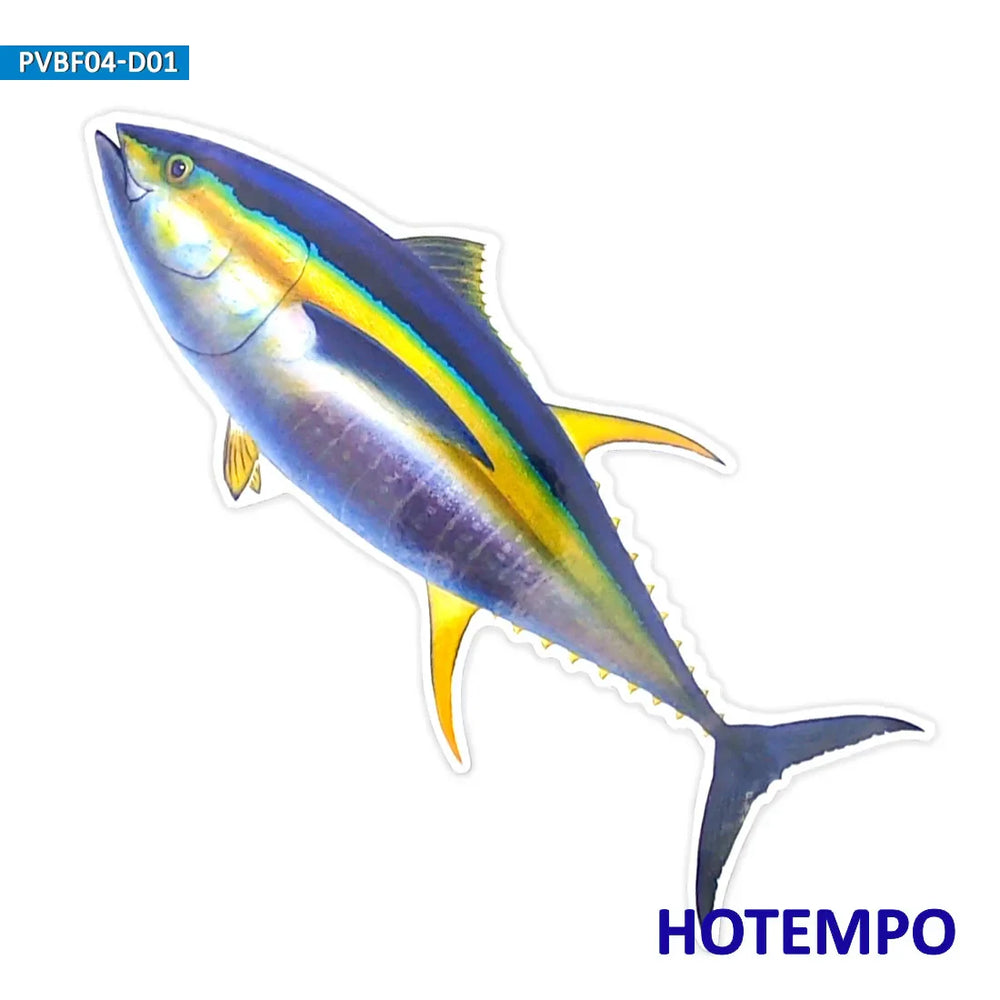 20cm 7.87inch Big Size Fish Yellowfin Tuna Waterproof Stickers for Laptop Luggage Skateboard Glass Fishing Box Boat Car Sticker (Online Order Only)