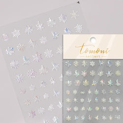 Winter Christmas Crystal Delicate Hexagon Romantic Laser Silver Chic Snowflakes Self Adhesive Nail Art Sticker 5D Manicure Decal (ONLINE ORDER ONLY)