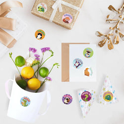 500PCS Animal Slogans Stickers Per Roll-Perfect for Children's Reward Laser Stickers Wall Crafts and Classroom Supplies (ONLINE ORDER ONLY)
