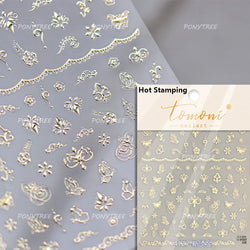 Baroque Figure Flower Totem Geometric Star Love Heart Hot Stamping Embossed Relief Self Adhesive Nail Art Sticker Manicure Decal (ONLINE ORDER ONLY)