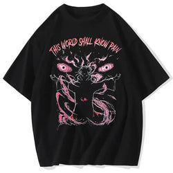 Pain Printed T Shirt Anime Retro Washed Cotton Tee (ONLINE ORDER ONLY)