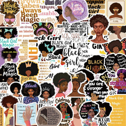 Black Girl Affirmation Stickers - Inspirational, Waterproof, DIY Decoration, Skateboard, Notebook, Graffiti (Online Order Only)
