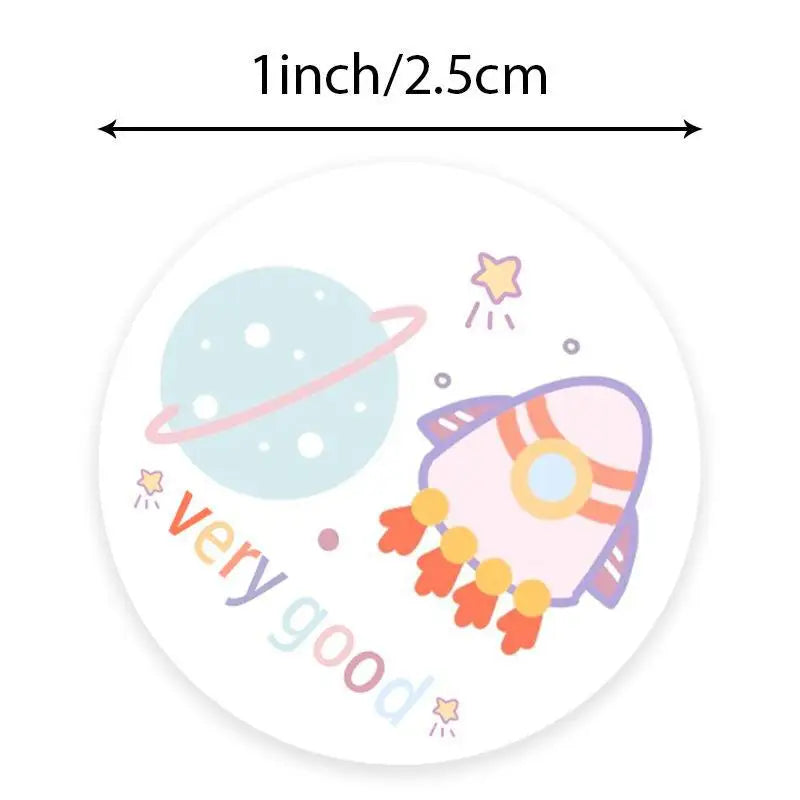 500 Roll Space Astronaut Stickers Cute Bonus Stickers Children's Stationery Notebook DIY Hand Ledger Decorated Office Stationery (Online Order Only)