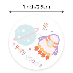 500 Roll Space Astronaut Stickers Cute Bonus Stickers Children's Stationery Notebook DIY Hand Ledger Decorated Office Stationery (Online Order Only)