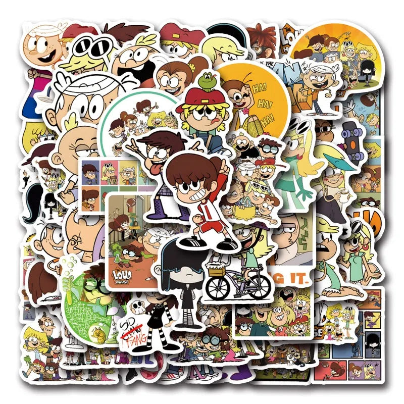 50pcs The Loud House Stickers for Luggage, Phone, Car, Laptop, Refrigerator (Online Order Only)