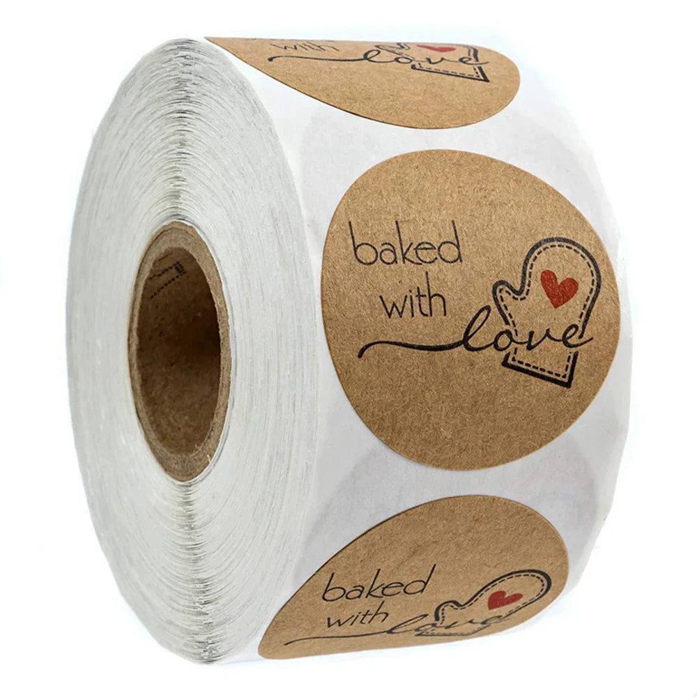 500pcs/roll Handmade with Love Letter Stickers Thank You Stickers Labels Wedding Box Gift Packing Decoration Stationery Stickers (ONLINE ORDER ONLY)