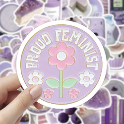 10/30/60PCS Ins Cartoon Purple Stickers Aesthetic Cute Korean Style Cartoon Decals Toys DIY Phone Fridge Laptop Guitar Wall Car (ONLINE ORDER ONLY)