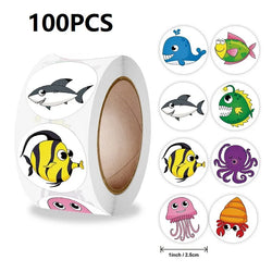 100-500PCS New Kids Stickers Korean Stationery Rolling Cartoon Animal Stickers Roll Small Packaging Stickers Photocard Decor (ONLINE ORDER ONLY)