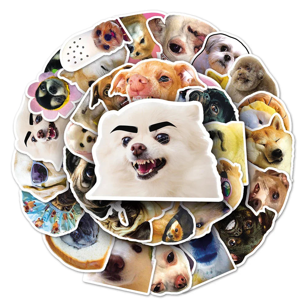 10/30/50PCS Cute Dog Caroon Stickers Decals Kids Toy Waterproof Laptop Luggage Notebook Fridge Guitar Helmet Funny Children Gift (ONLINE ORDER ONLY)
