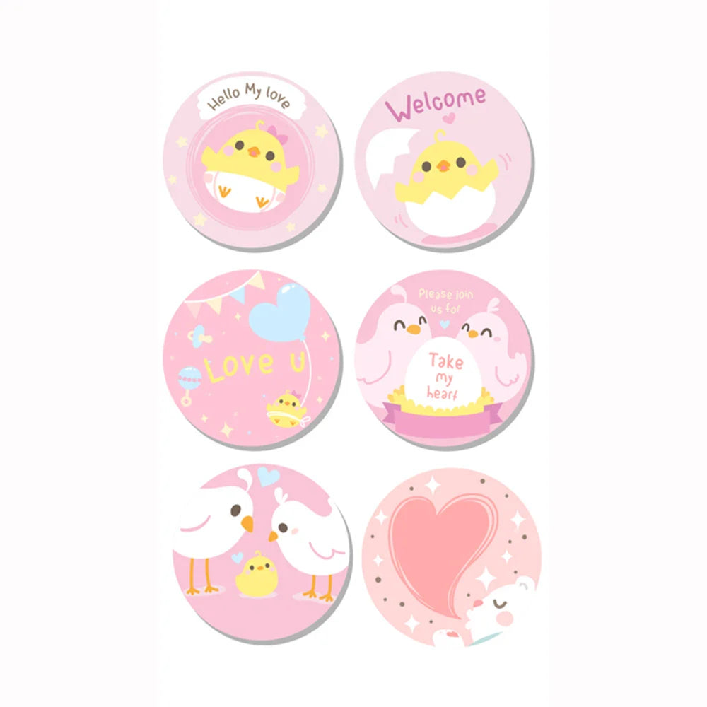 100-500pcs Kawaii Children Reward Stickers Creative School Supplies Cute Animal Encourage Sticker 2.5cm Circle Kids Toy Stickers (Online Order Only)