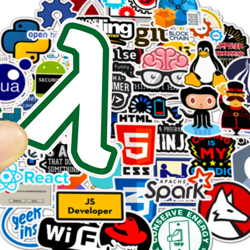 10/30/50PCS Kawaii programming Sticker Aesthetic PVC Stationery Children's Sketchbook Laptop Diary Scrapbook Supplies for Kids (ONLINE ORDER ONLY)