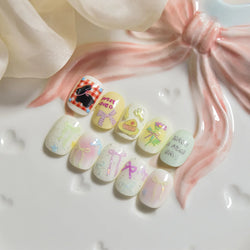 Black Rabbit Bunny Ribbon Bowknot Flower Cake Daisy Dessert Knife Fork Butterfly Self Adhesive Nail Art Stickers Manicure Decals (ONLINE ORDER ONLY)