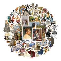 Vintage Oil Painting Graffiti Stickers for Suitcase, Skateboard, Laptop, Luggage, Phone - 10/30/52Pcs (ONLINE ORDER ONLY)