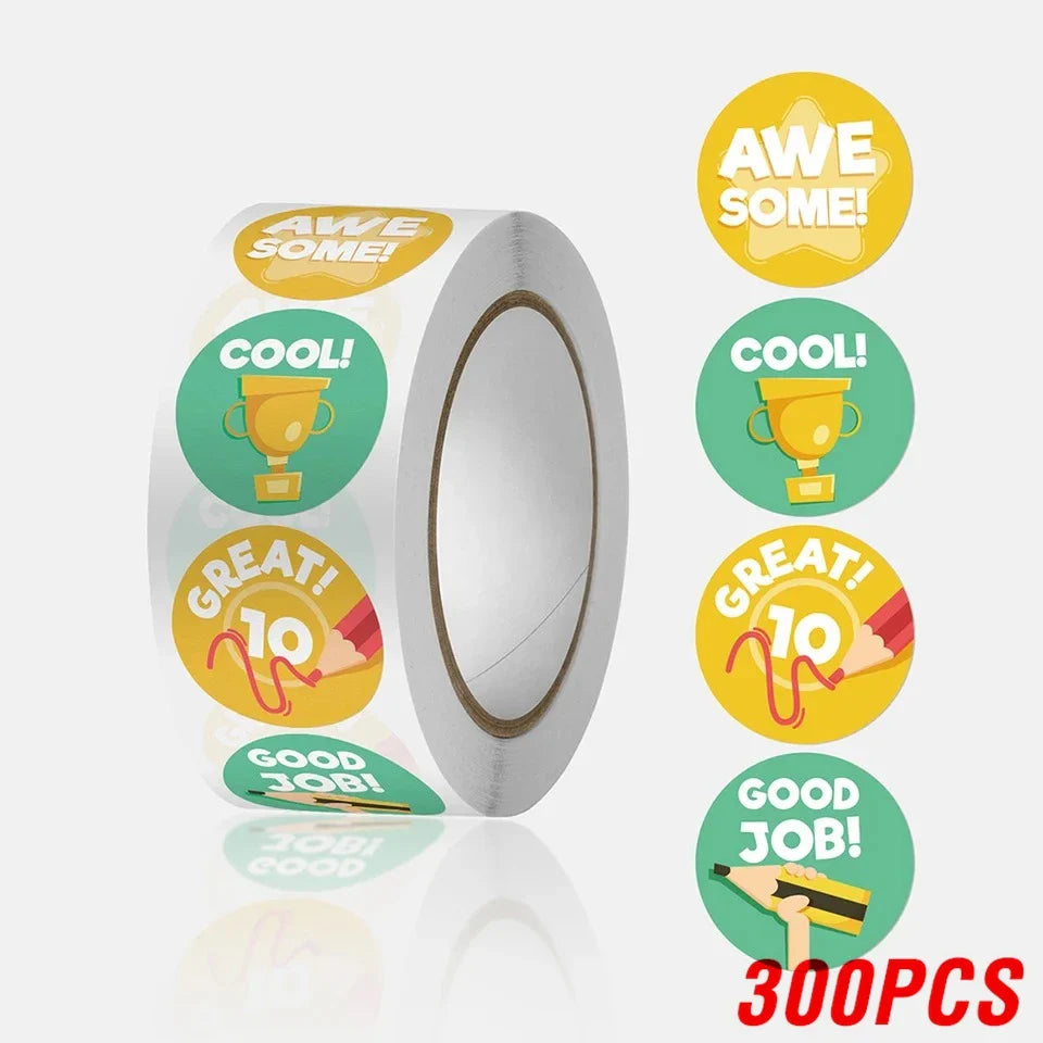 100-500pcs Reward Stickers Motivational Stickers For Kids For School Reward Students Teachers Cute Animals Stickers Labels (ONLINE ORDER ONLY)