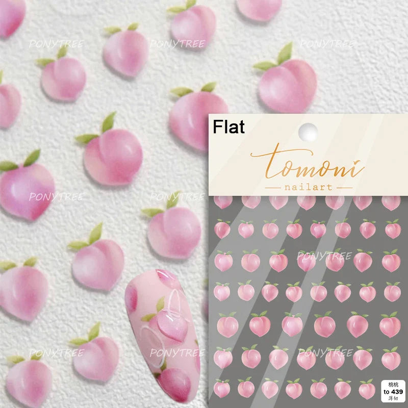 Fruit Paradise Guava Strawberry Pear Peach Orange Watermelon Pitaya Cherry Kiwifruit Pineapple Nail Art Stickers Manicure Decals (ONLINE ORDER ONLY)