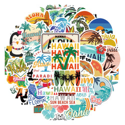 Hawaii Stickers 10/30/50Pcs Surfing Summer Decals for Suitcase Skateboard Laptop Luggage Phone (Online Order Only)