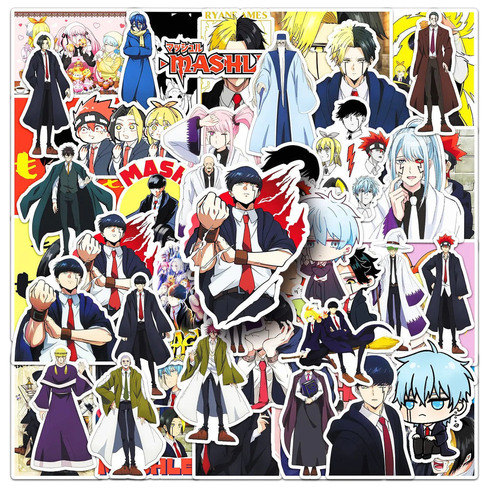 Mashle Anime Stickers: Waterproof PVC for Skateboard, Notebook, Graffiti - 10/30/50PCS (Online Order Only)