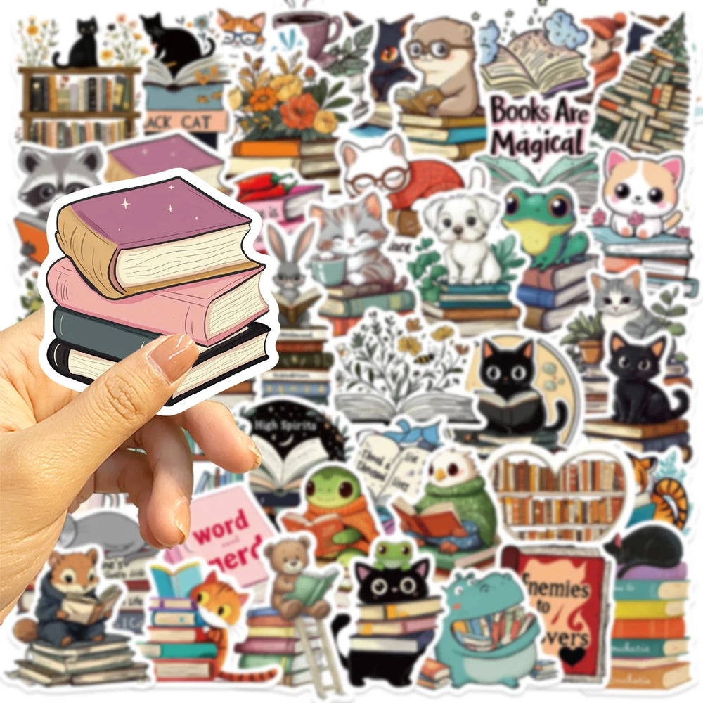50PCS Animals Reading Stickers for Toy DIY Luggage Laptop Guitar Skateboard Phone Case Bike Car Cartoon Stickers (ONLINE ORDER ONLY)