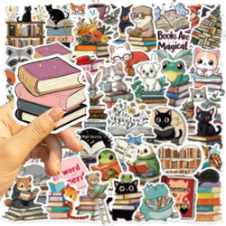 50PCS Animals Reading Stickers for Toy DIY Luggage Laptop Guitar Skateboard Phone Case Bike Car Cartoon Stickers (ONLINE ORDER ONLY)