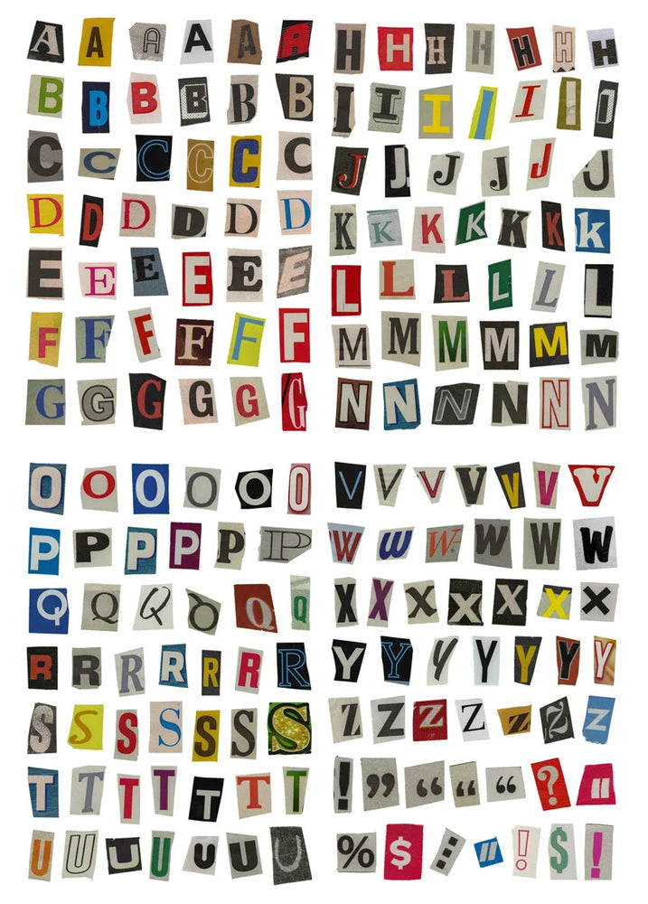 Ins English Alphabet Number Symbol Sticker DIY Scrapbooking Journal Collage Diary Album Planner Decoration (ONLINE ORDER ONLY)