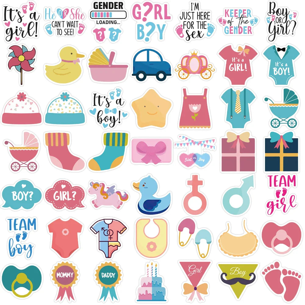 52PCS Ins Style Baby Stickers Cute For Gift DIY Kids Notebook Luggage Motorcycle Laptop Refrigerator Decals Graffiti sticker (Online Order Only)
