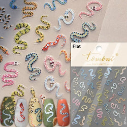 Dark Sword Coiled Snake Cross Butterfly Wing Starburst Starlight Gothic Reptile Animals Nail Art Sticker Festival Manicure Decal (ONLINE ORDER ONLY)