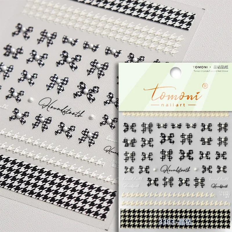 Poker Red Love Heart Square Grid Star Moon Card Pattern Spade Retro 3D Self Adhesive Nail Art Decoration Sticker Manicure Decals (Online Order Only)