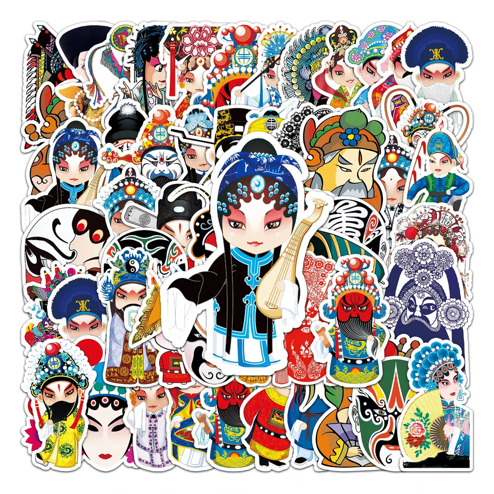 50Pcs Opera Cartoon Waterproof Vinyl Stickers for Skateboard Snowboard (Online Order Only)