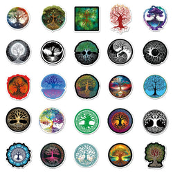 50/100Pcs INS Novelty Cute Kawaii Life Tree Series Stickers PVC Waterproof Stickers Decals For Kids Boys Girls Toys Gifts (ONLINE ORDER ONLY)