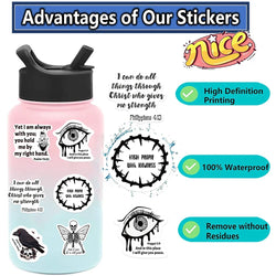10/30/50PCS Horror Black White Bible Phrase Stickers Funny Jesus Decals Decoration Waterproof Laptop Stationery Bike DIY Toys (ONLINE ORDER ONLY)
