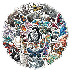 10/30/54PCS Stone Art Stickers Animal Creative Sticker Fridge Luggage Laptop Phone Guitar Car Bike Skateboard Graffifi Decals (ONLINE ORDER ONLY)