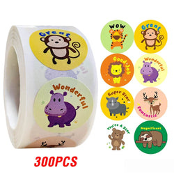 100-500pcs Cartoon Animals Sticker for Children 8 Designs Cute Thank You Scrapbooking Stationery Sealing Labels Rewards Stickers (ONLINE ORDER ONLY)