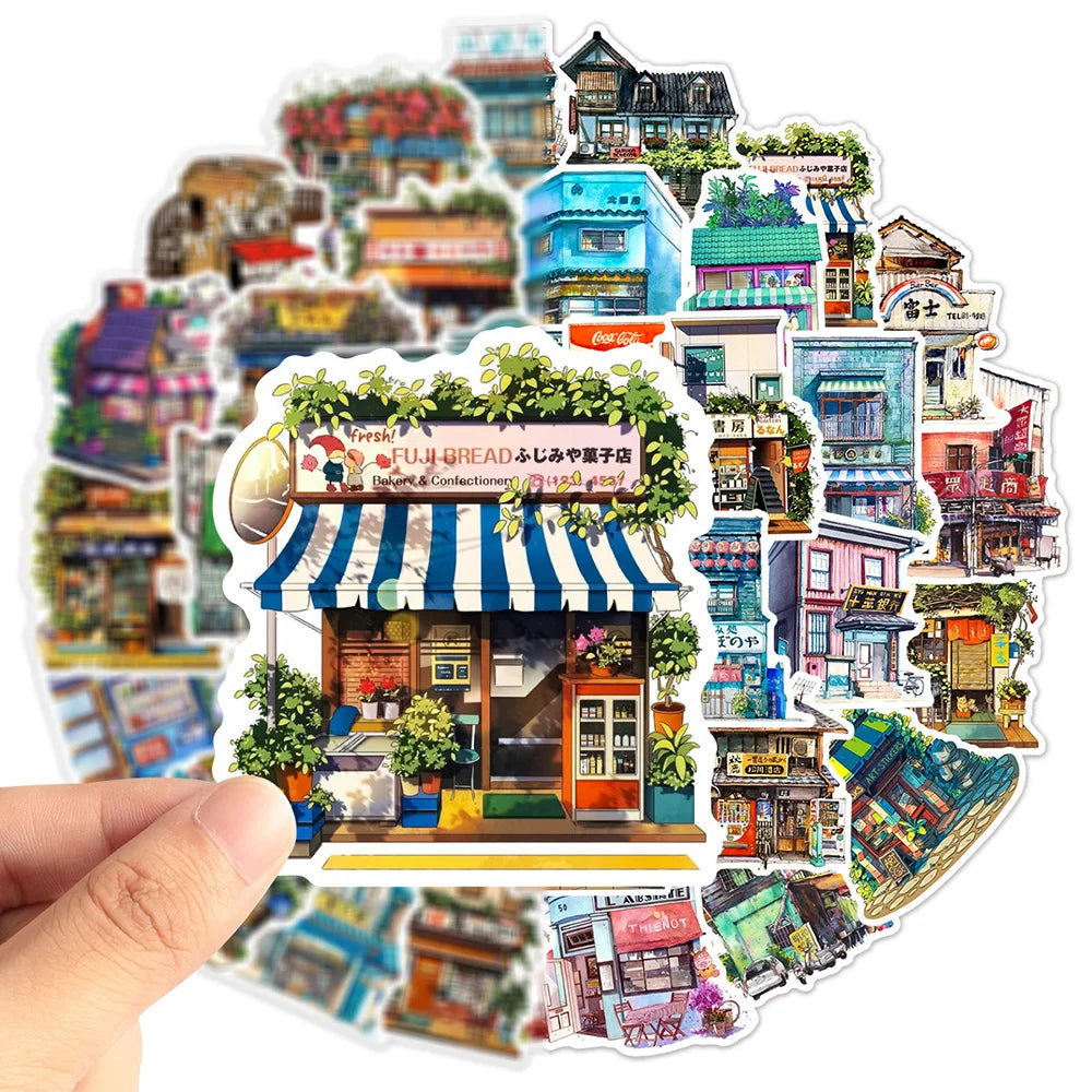 Retro Convenience Store Stickers for Laptop, Luggage, Skateboard - 10/30/50PCS (Online Order Only)
