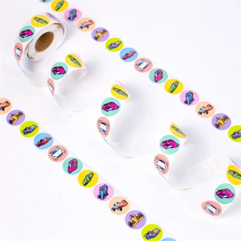 500PCS Cartoon Speed Car Sticky Paper Sticker Labels Thank You Sticker Sealing Stationery Supplies DIY Decoration Scrapbooking (ONLINE ORDER ONLY)