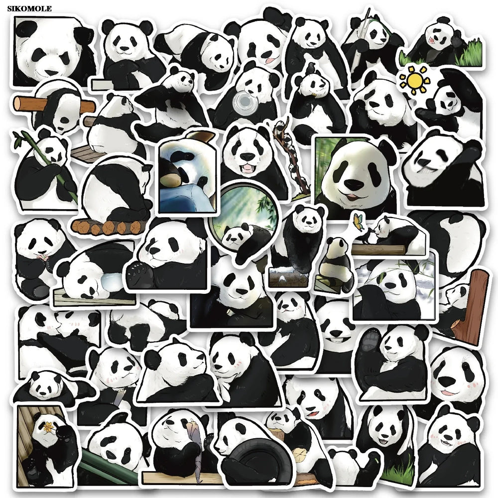 Cartoon Panda Stickers for Kids DIY Notebook Bike Laptop Skateboard Decor (ONLINE ORDER ONLY)