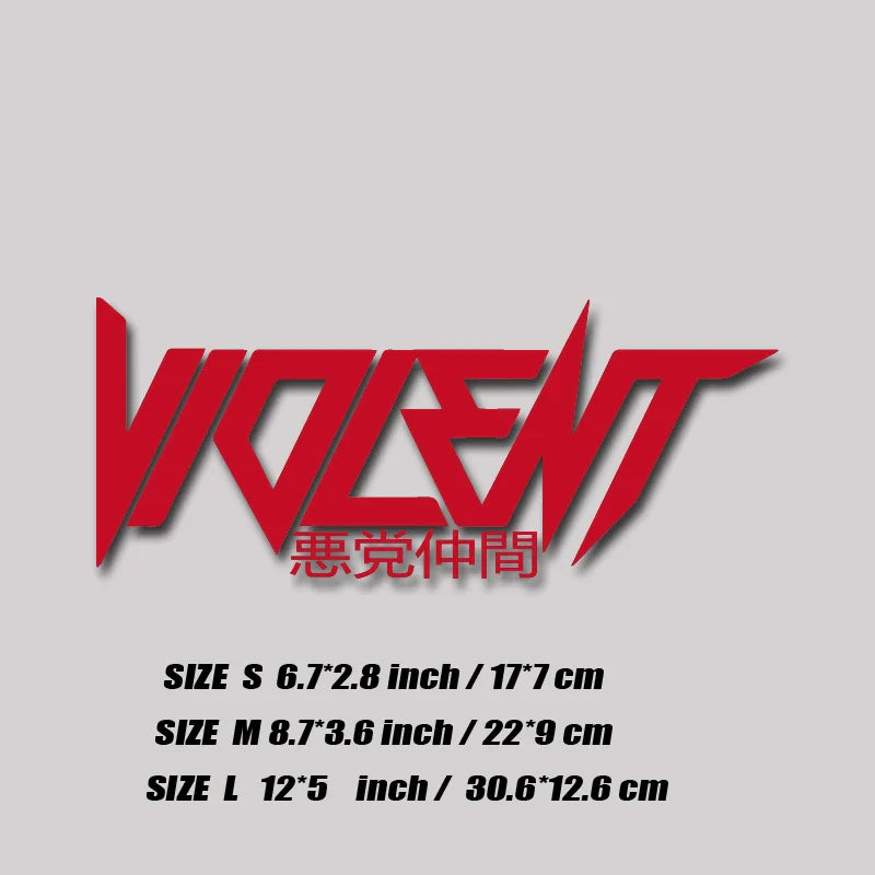 "VIOLENT" decal,JDM style stickers,creative&fashion decal with high quality for car trucks motorcycles&laptops!For a Unique look (ONLINE ORDER ONLY)