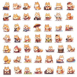 52Pcs Puppy Cartoon Stickers For Car Motorcycle Travel Luggage Guitar Waterproof Graffiti Kids Sticker (Online Order Only)
