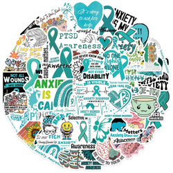 Anxiety Awareness Stickers Waterproof Decals for Laptop, Motorcycle, Luggage, Snowboard, Fridge, Phone, Car - 10/30/50pcs (ONLINE ORDER ONLY)