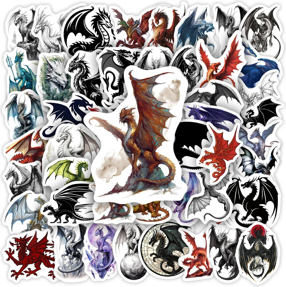 Magic Dragon Sticker Fantasy Kids DIY Toys Gift Waterproof Decal for Scrapbook  Journal Laptop Phone Luggage Bottles Decorative (Online Order Only)