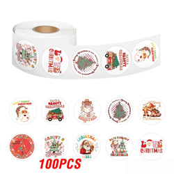 100-500pcs Merry Christmas Stickers Cristmas Xmas Party Seal Labels For DIY Gifts Baking Package Envelope Stationery Decor (ONLINE ORDER ONLY)