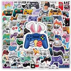 10/30/50/100PCS Cartoon Joystick Gamepad Stickers Phone Skateboard Laptop Bike Fridge Water Glass PVC Waterproof DIY Toys Decals (ONLINE ORDER ONLY)