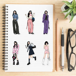 65pcs Fashion Mocha Girl Album Sticker Diy Computer Phone Scrapbooking Stickers Student Stationery Arts Crafts (ONLINE ORDER ONLY)