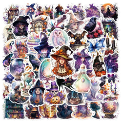 10/30/50PCS Gothic Style Witch Stickers Aesthetic Graffiti PVC Waterproof Phone Notebook Laptop Suitcase Kids Cartoon Decals Toy (ONLINE ORDER ONLY)