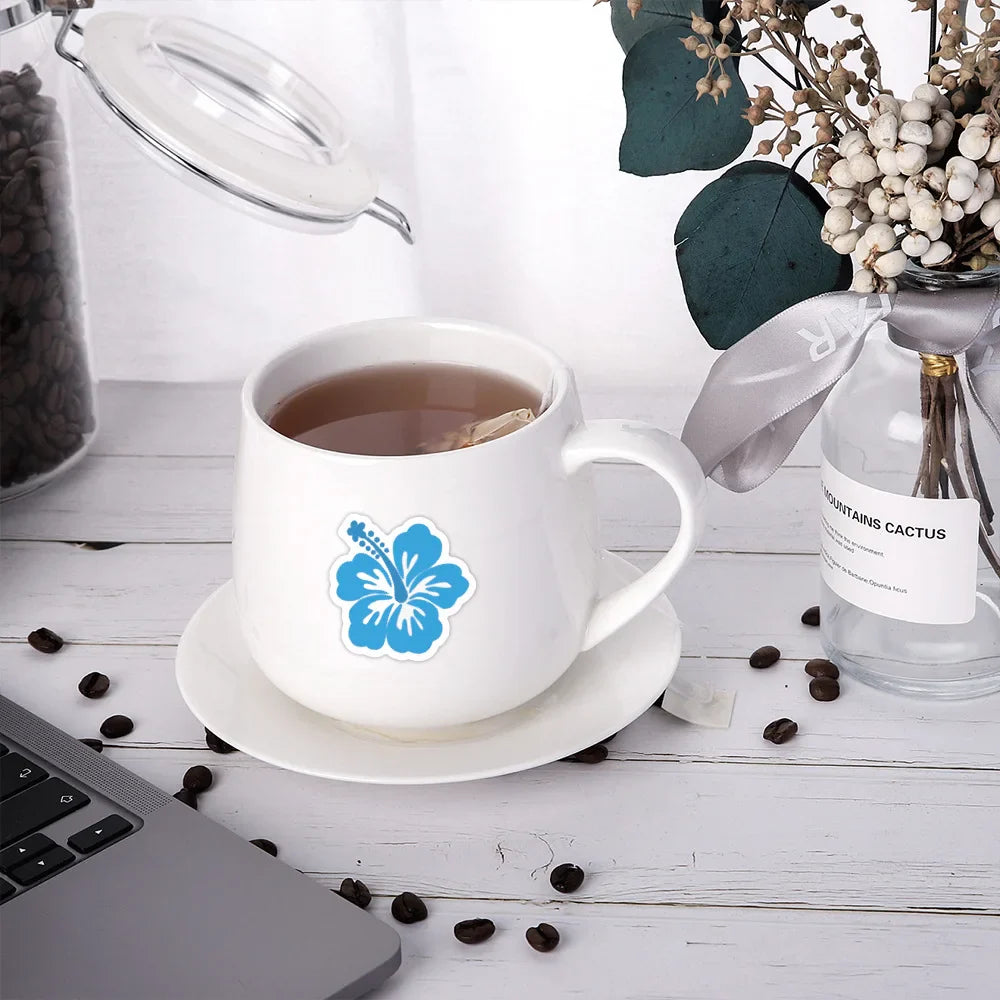 10/60pcs Hibiscus Flower Sticker Hawaii Hibiscus graffiti Stickers for DIY Luggage Laptop Skateboard Motorcycle Bicycle Stickers (Online Order Only)