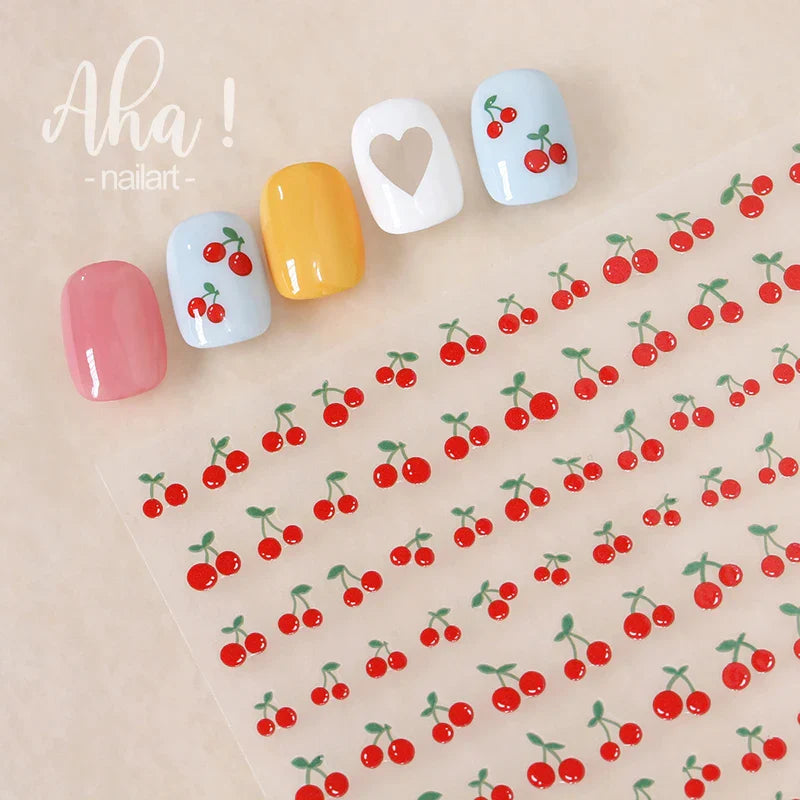 1Pc Cherry Fruit Nail Sticker Nail Art Decals Summer Lemon Grapefruit Self Adhesive DIY Nail Stickers Aha Series Nail Art Decor (Online Order Only)